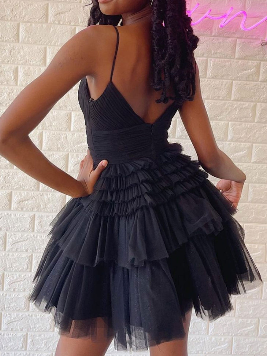 Cute Black Short Prom Dress, Black Homecoming Dresses – shdress