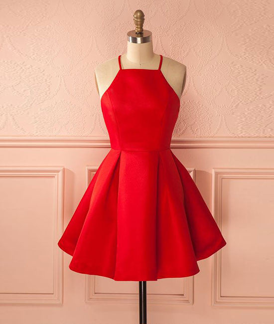 cute red dress short prom dress, cute red homecoming – shdress Deanna Black Sequin Mini model-yasminc shaped adjustable shoulder straps Color:Pink Ribbon