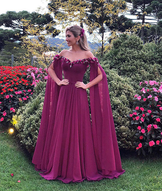 Beautiful Floral Print Chiffon Long Prom Dresses Evening Dress Y96 main image 1