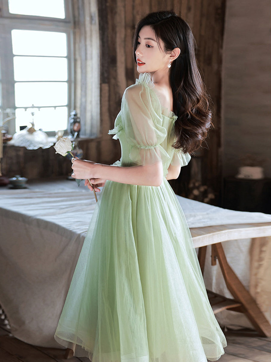 Emerald Green Homecoming Dress Green Tulle Short Prom Dress, Green  Homecoming Dresses  Shdress