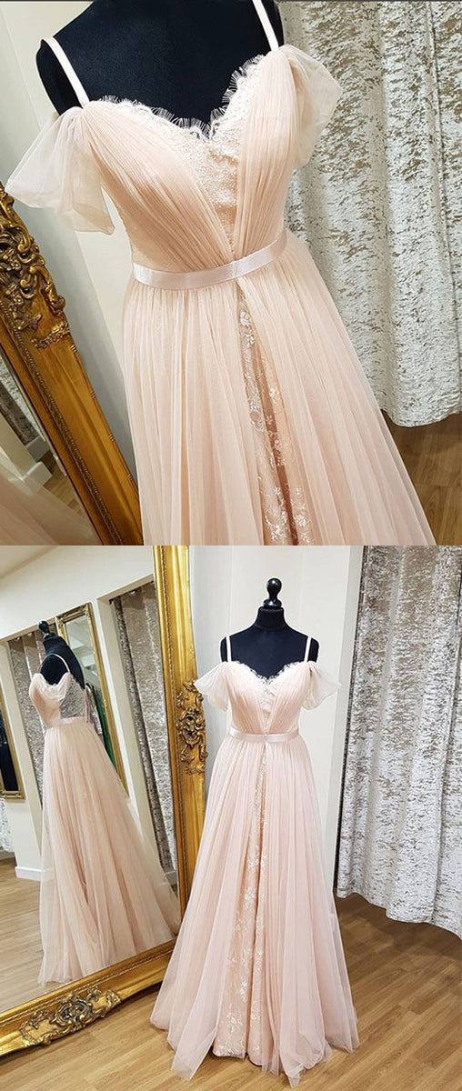 Pink Sweetheart Neck Chiffon Long Prom Dress Evening Dress Y8479