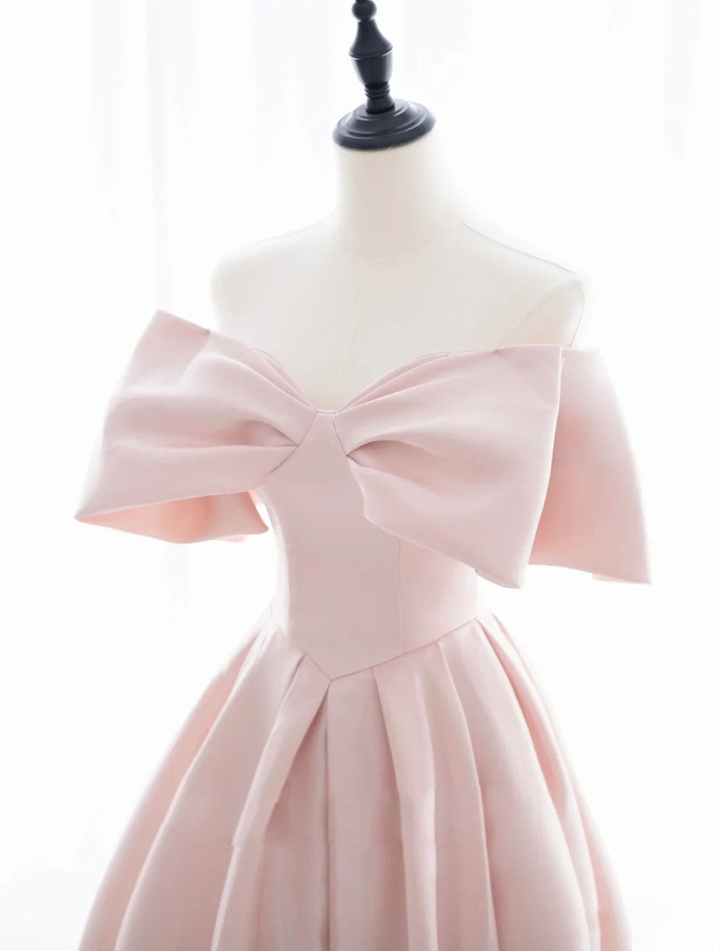 A-Line Off Shoulder Satin Pink Short Prom Dress, Pink Homecoming Dress shdress A-Line Off Shoulder Satin Pink Short Prom Dress, Pink Homecoming Dress shdress