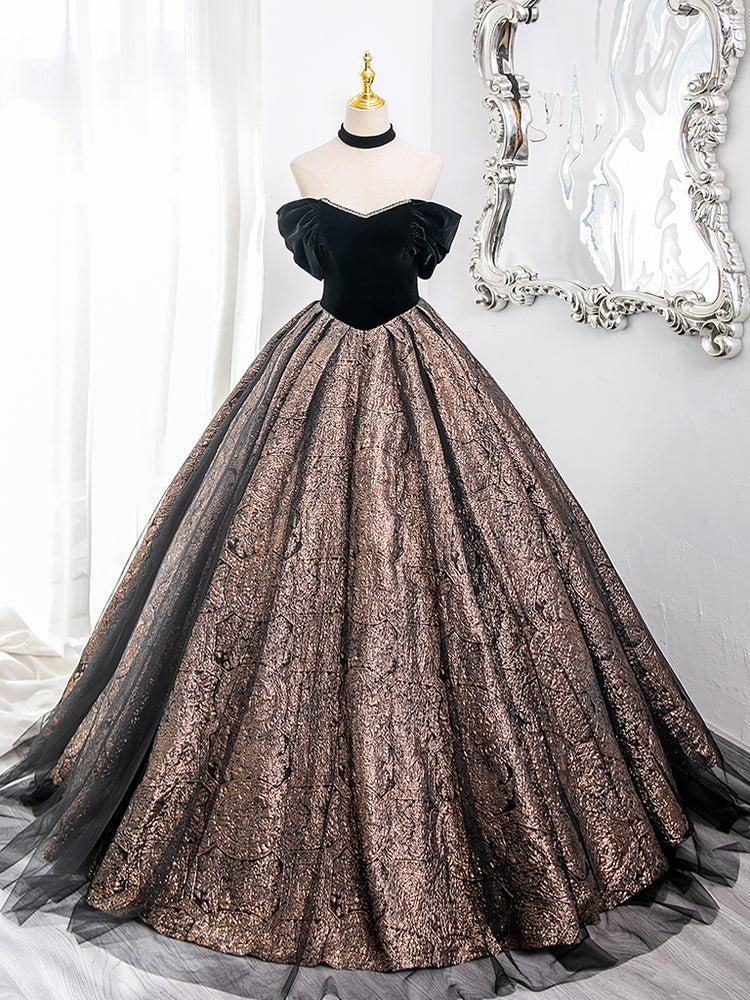 A-Line Off Shoulder Tulle Black Long Prom Dress, Black Long Formal Dre shdress A-Line Off Shoulder Tulle Black Long Prom Dress, Black Long Formal Dre shdress