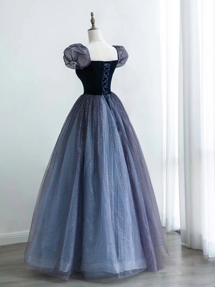 
                  
                    A-Line Purple Tulle Long Prom Dress, Purple Sweet 16 Dress
                  
                