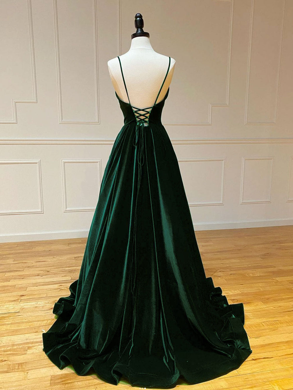 Simple A-Line Velvet Green Long Prom Dress, Green Long Formal Dress shdress Simple A-Line Velvet Green Long Prom Dress, Green Long Formal Dress shdress