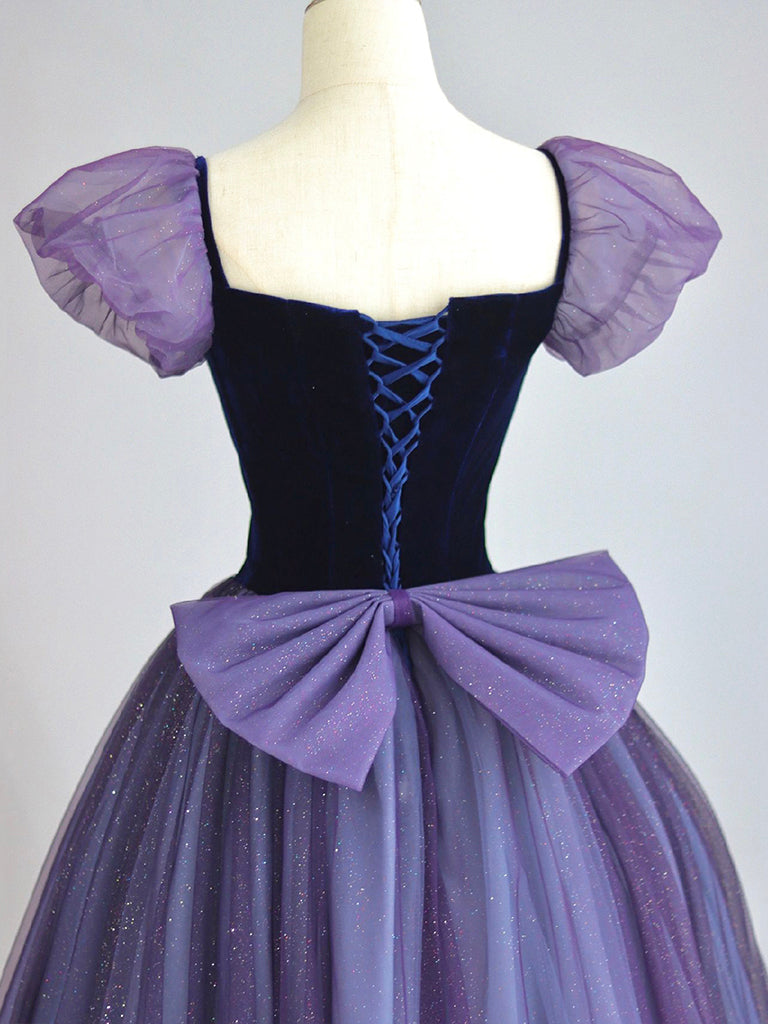 
                  
                    Purple A-Line Tulle Long Prom Dress, Purple Long Formal Dress
                  
                