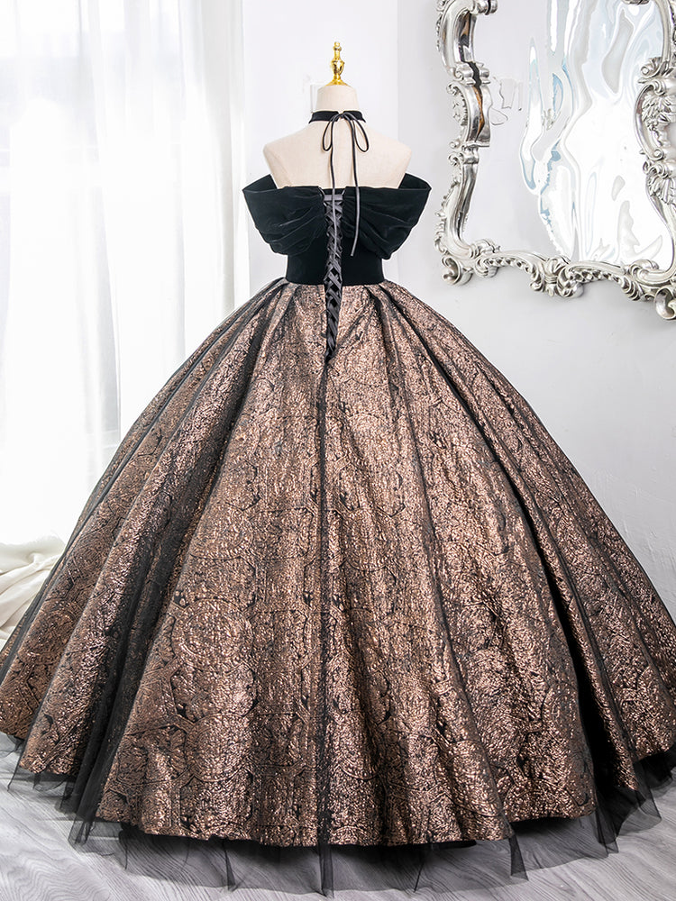 
                  
                    A-Line Off Shoulder Tulle Black Long Prom Dress, Black Long Formal Dress
                  
                