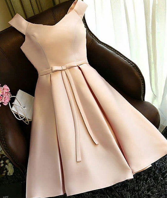 champagne satin short prom dress, cute homecoming dress shdress champagne satin short prom dress, cute homecoming dress shdress