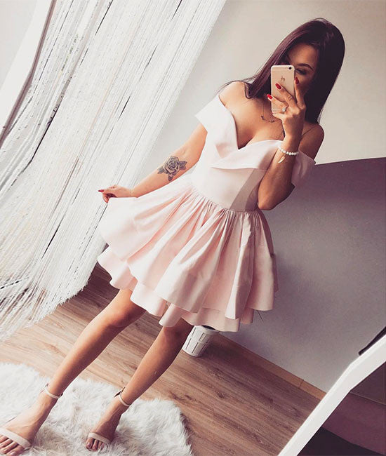 
                  
                    Pink short prom dress, pink cute homecoming dress - shdress
                  
                