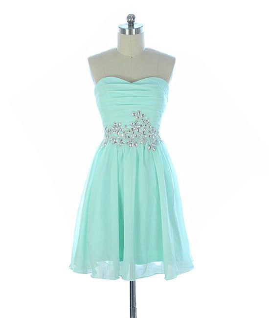 
                  
                    Cute sweetheart green short prom dress, green homecoming dress - shdress
                  
                