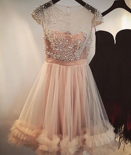 Cute round neck tulle short prom dress, cute homecoming dress shdress Cute round neck tulle short prom dress, cute homecoming dress shdress