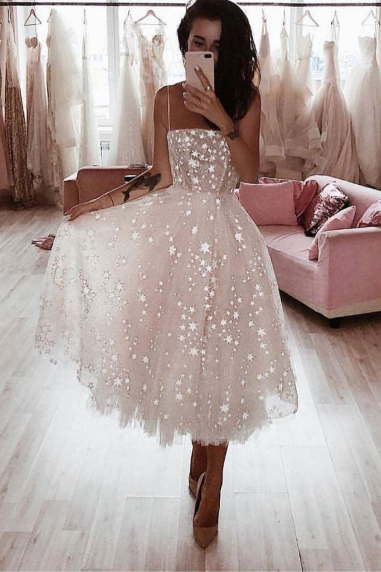 White tulle short prom dress, white tulle homecoming dress