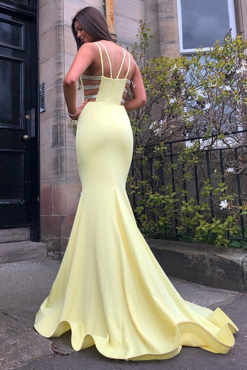 Yellow Satin Gown -  Canada