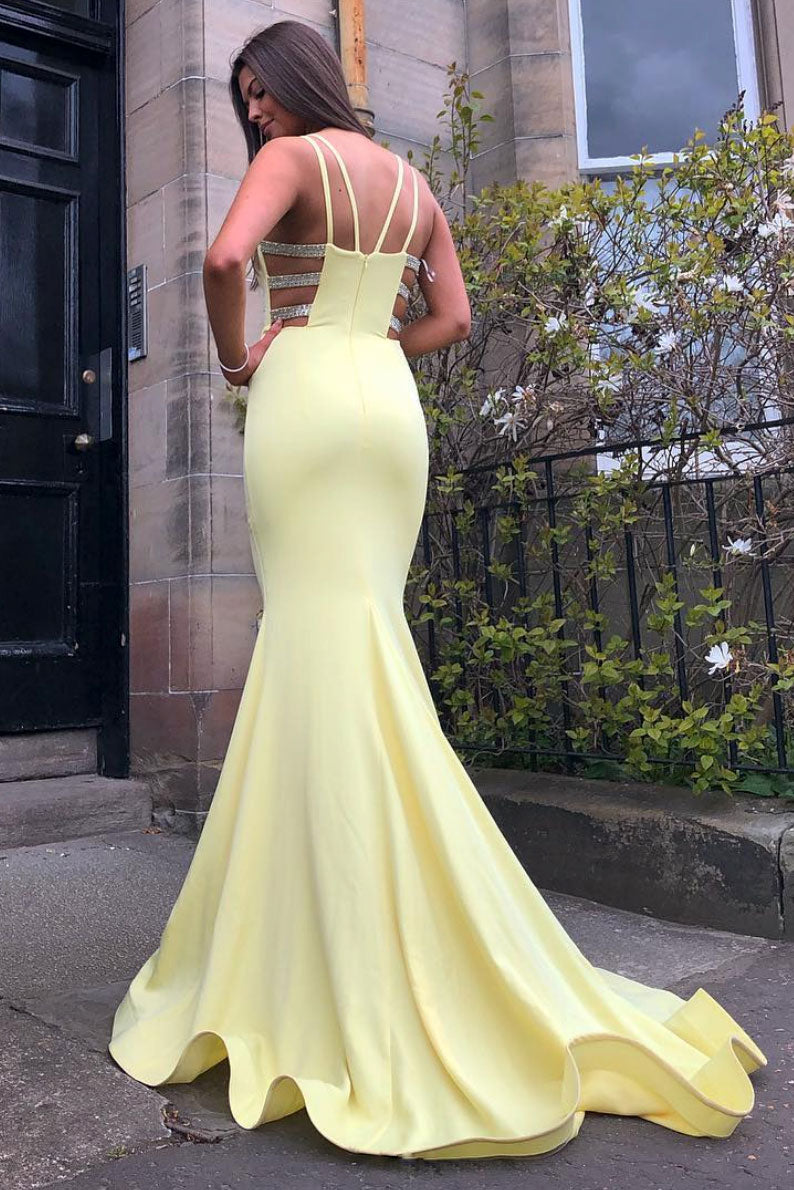 Simple sweetheart yellow satin long prom dress yellow formal dress shdress Simple sweetheart yellow satin long prom dress yellow formal dress shdress