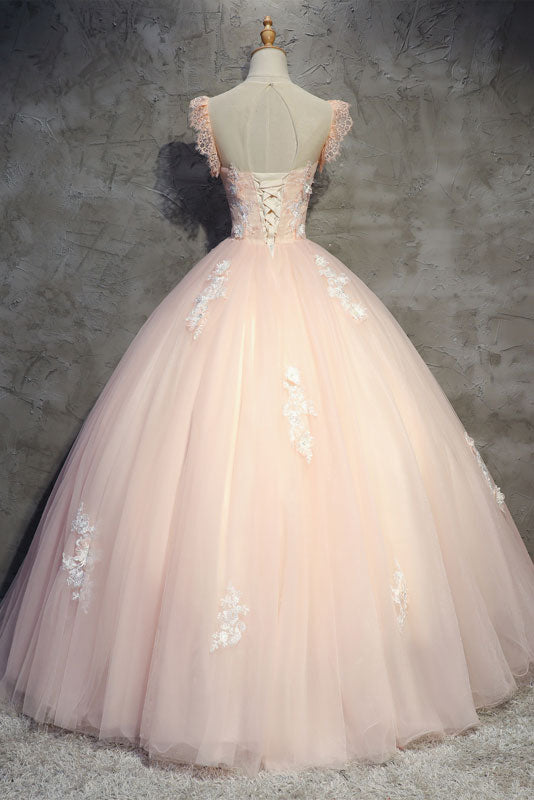 
                  
                    Pink tulle lace long prom dress pink tulle lace evening dress
                  
                