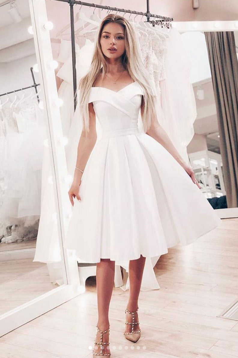 Simple White Satin Long Prom Dresses, Long White Formal Graduation Eve –  Lwt Dress