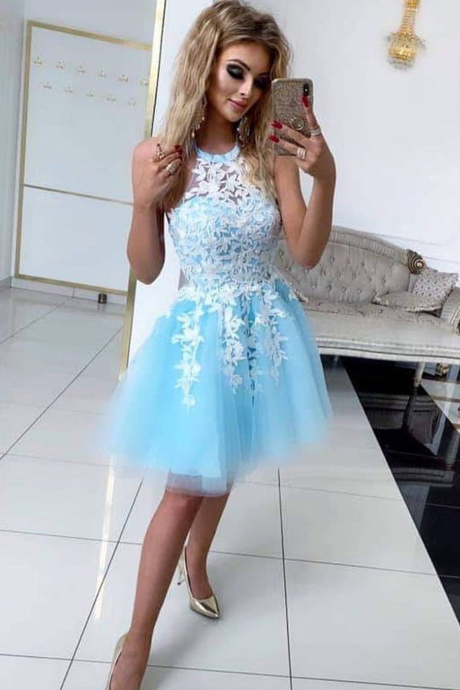 
                  
                    champagne tulle lace short prom dress lace cocktail dress
                  
                