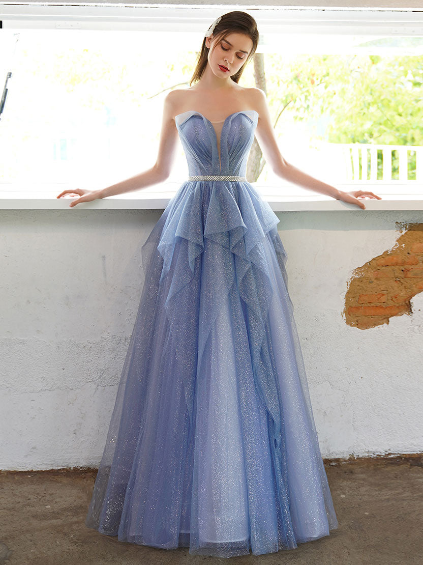 A line sweetheart neck tulle long prom dress, tulle formal evening dre shdress A line sweetheart neck tulle long prom dress, tulle formal evening dre shdress