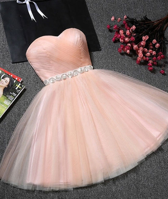 Cute pink short prom dress, pink homecoming dress shdress Cute pink short prom dress, pink homecoming dress shdress