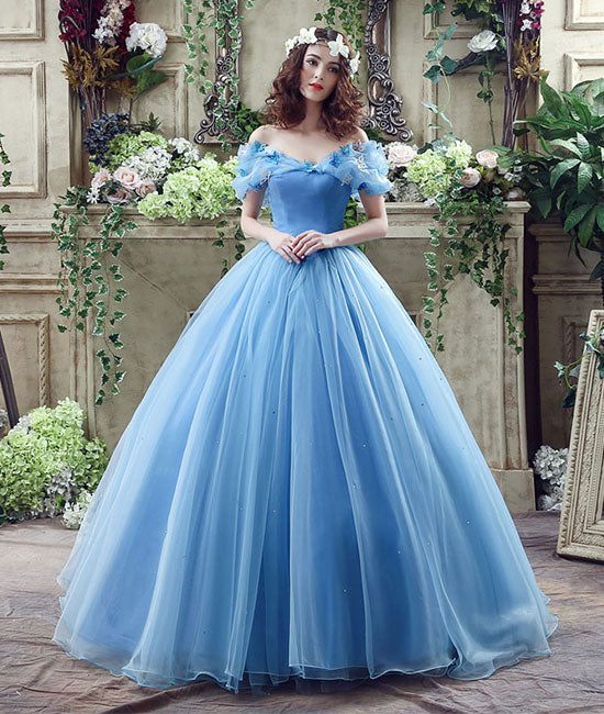 
                  
                    Blue tulle long prom dress, blue tulle long evening dress, sweet 16 dress - shdress
                  
                