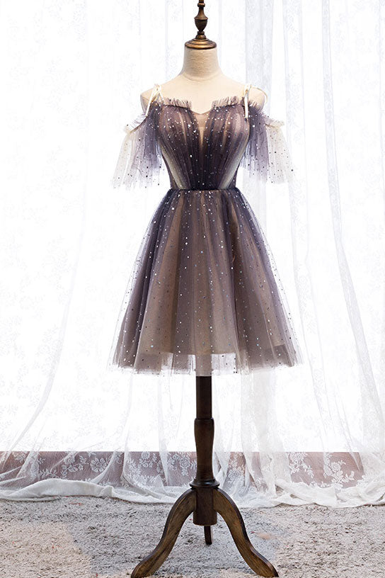 Cute tulle short prom dress tulle lace gray homecoming dress shdress Cute tulle short prom dress tulle lace gray homecoming dress shdress