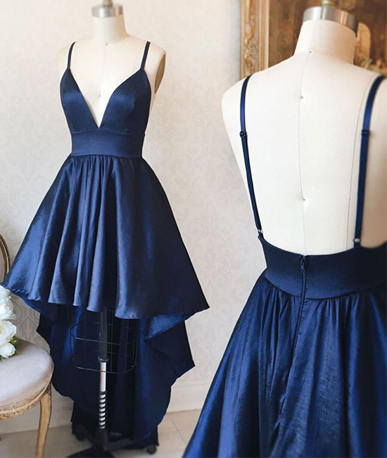 blue dress short in front long in back Ball Gown Navy Blue Dress Short In Front Long In Back Navy Blue Short In The