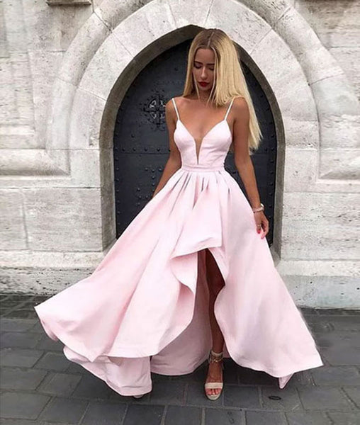 pale pink long evening dress Light Pink Beaded Cap Sleeve Satin Column Gown main image 1
