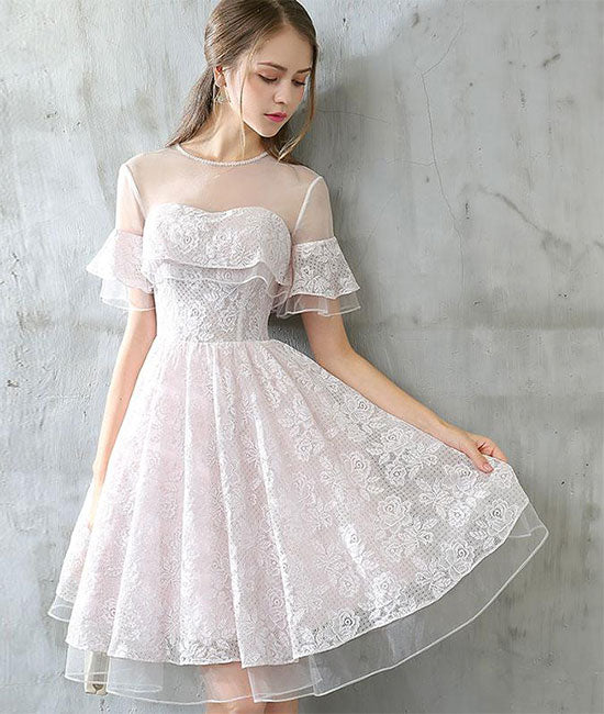 
                  
                    Cute tulle lace short prom dress, cute homecoming dress - shdress
                  
                