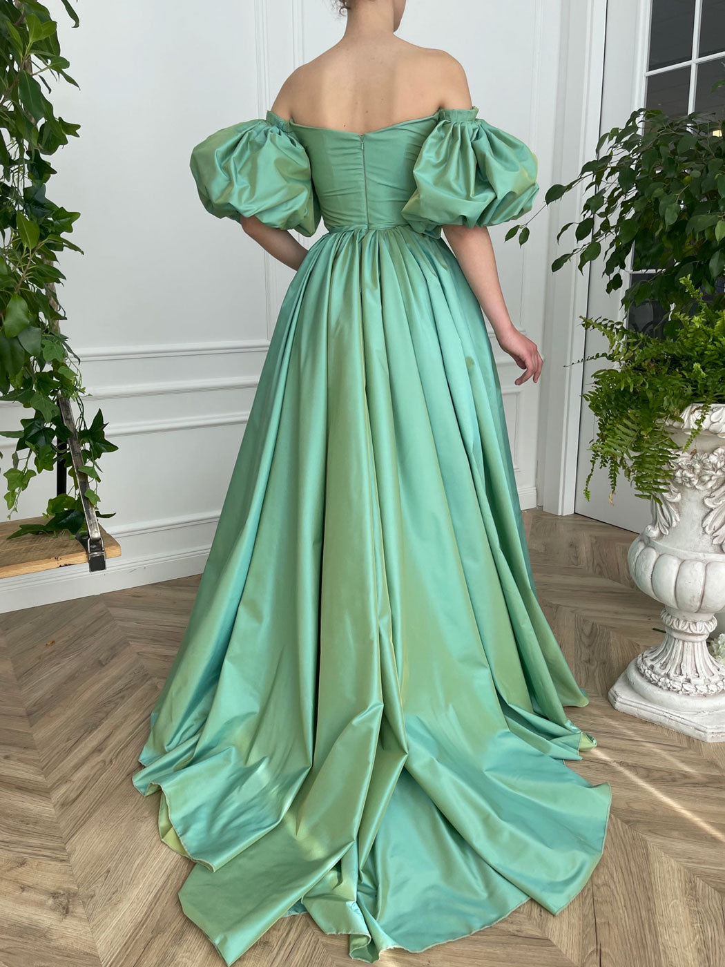 Simple green satin long prom dress, green evening dress shdress Simple green satin long prom dress, green evening dress shdress