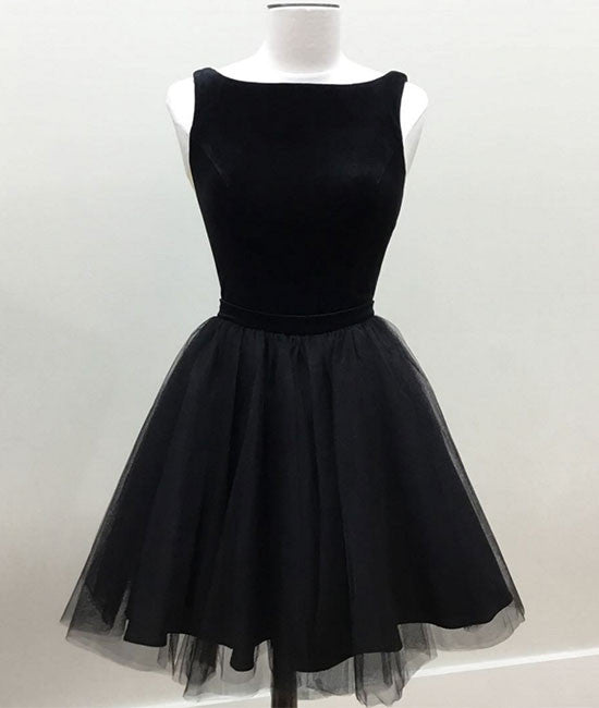 Black tulle short prom dress, cute black homecoming dress shdress Black tulle short prom dress, cute black homecoming dress shdress