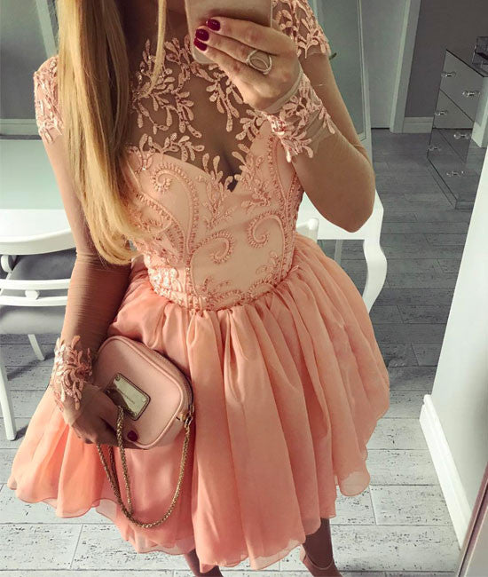 Cute pink tulle short prom dress, pink homecoming dress – shdress Cute pink tulle short prom dress, pink homecoming dress – shdress