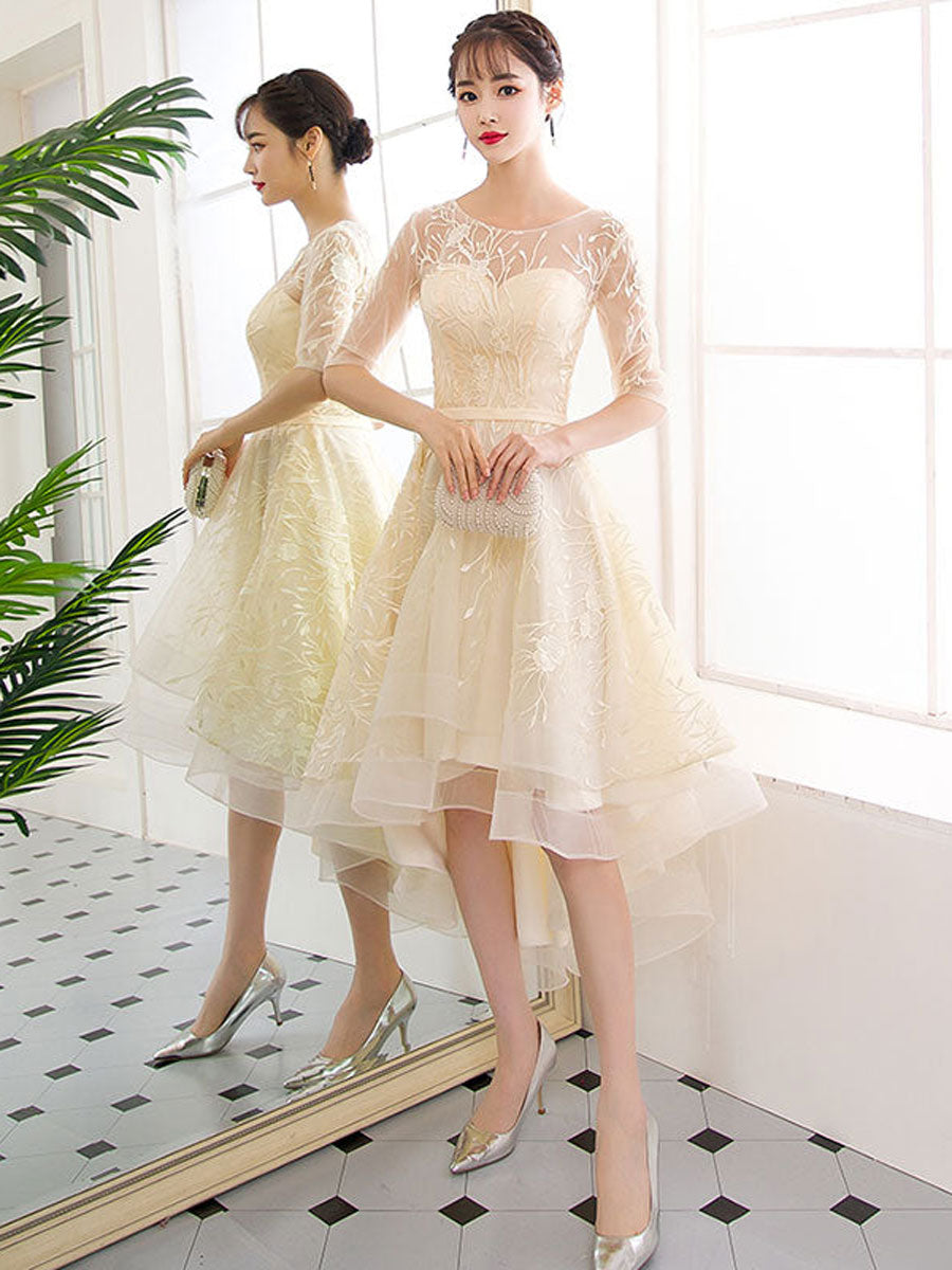Champagne tulle short prom dress, champagne homecoming dress shdress Champagne tulle short prom dress, champagne homecoming dress shdress