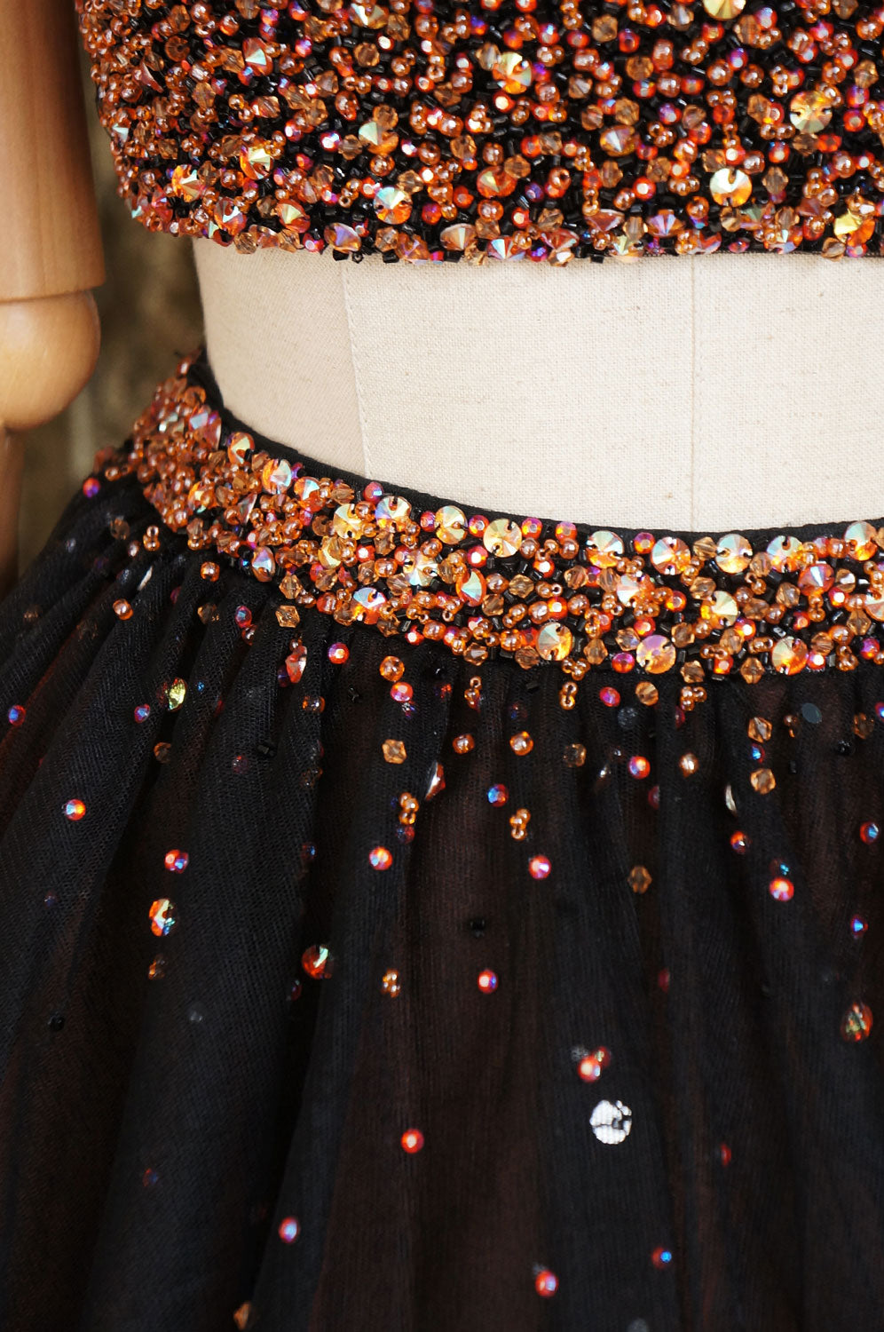 Black two pieces beads tulle short prom dress black homecoming dress shdress Black two pieces beads tulle short prom dress black homecoming dress shdress