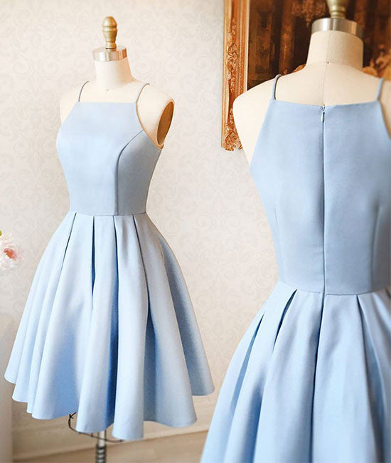 Cute light blue short prom dress, cute blue homecoming dress - shdress
