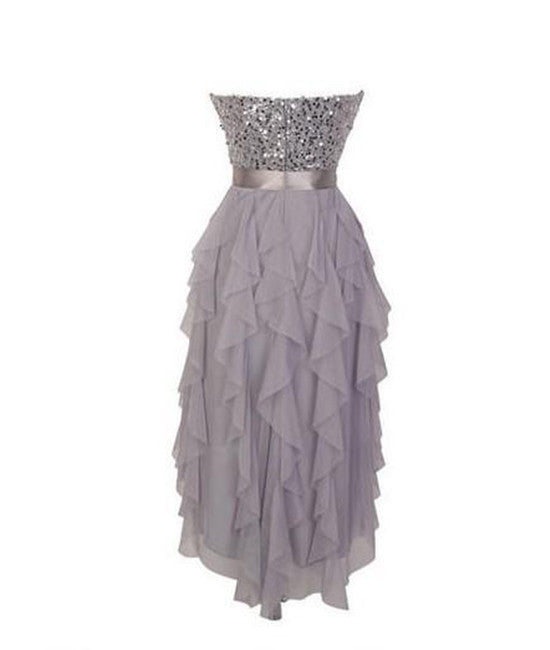 
                  
                    Gray sweetheart sequin short prom dress, bridesmaid dress - shdress
                  
                