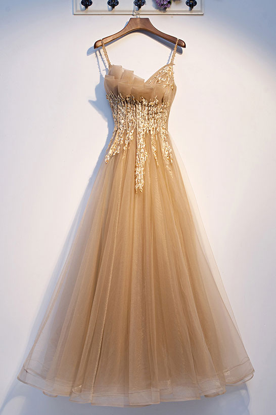 Champagne tulle lace long prom dress champagne formal dress shdress Champagne tulle lace long prom dress champagne formal dress shdress