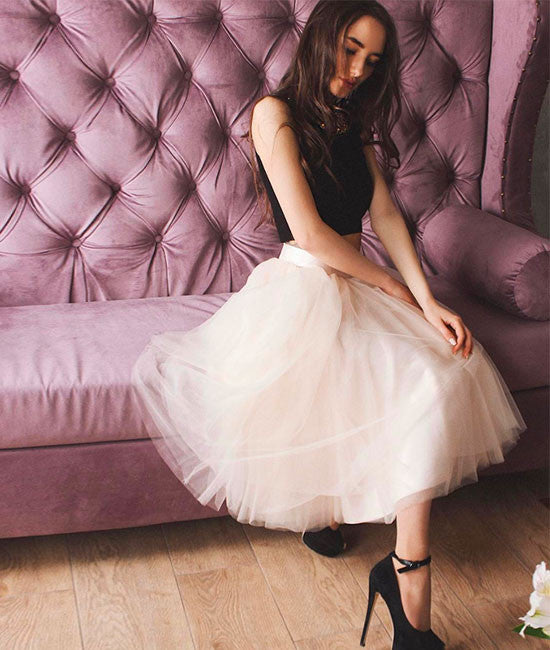 short tutu homecoming dresses A-line V Neck Tulle Short/Mini Homecoming Dress with Appliqued Ruffles Sequins S7977HM - Homecoming Dresses