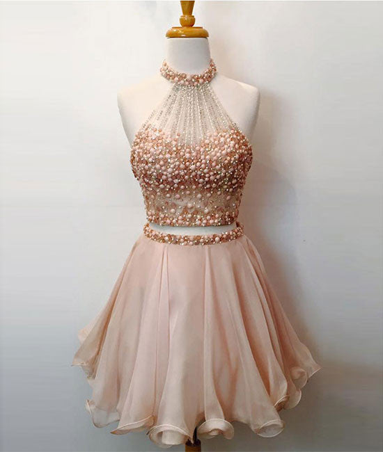 Cute two pieces short prom dress, cute homecoming dress - shdress