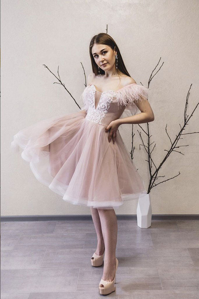 Pink sweetheart tulle lace short prom dress pink lace formal dress shdress Pink sweetheart tulle lace short prom dress pink lace formal dress shdress