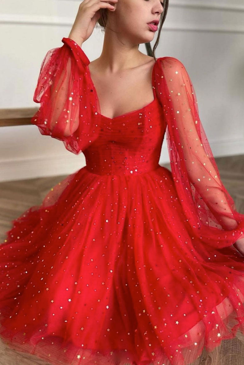 Red tulle short prom dress red tulle cocktail dress shdress Red tulle short prom dress red tulle cocktail dress shdress