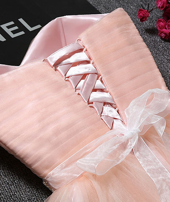 Cute pink short prom dress, pink homecoming dress shdress Cute pink short prom dress, pink homecoming dress shdress