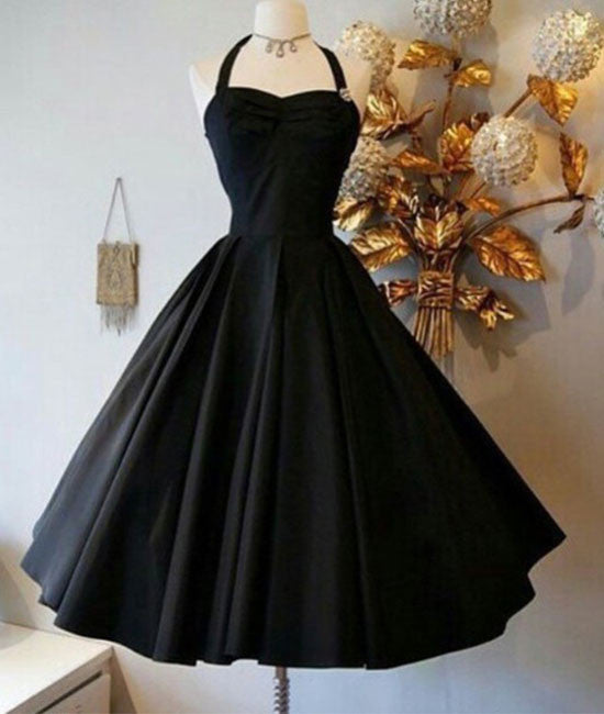 Cute Black Retro short prom gown, retro prom dresses - shdress
