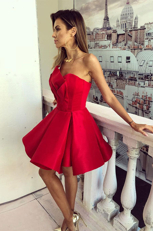 
                  
                    Simple red short prom dress, red homecoming dress - shdress
                  
                
