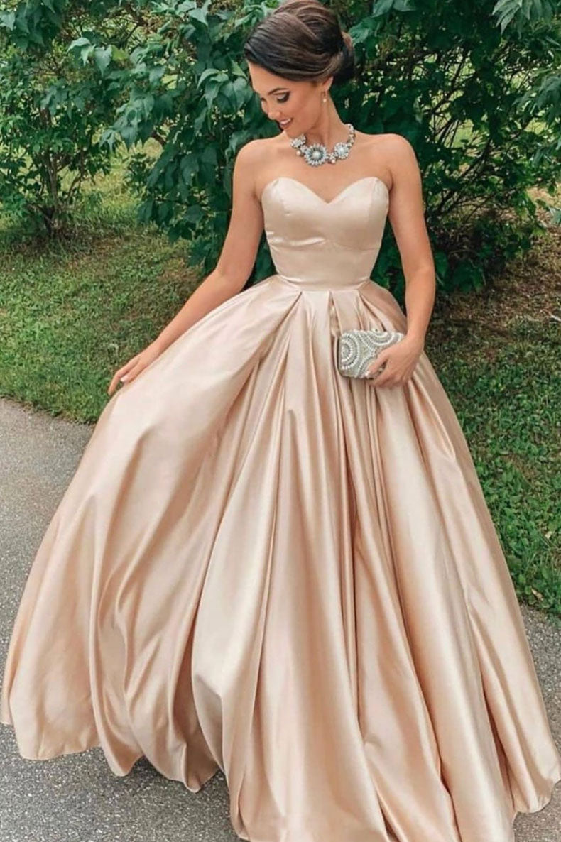 champagne satin formal dress Long Satin Formal Dress with Side Sash CLCDS417 Champagne / 2