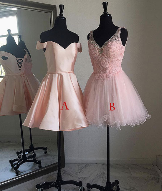 Pink short prom dress, cute pink homecoming dress, formal dress - shdress