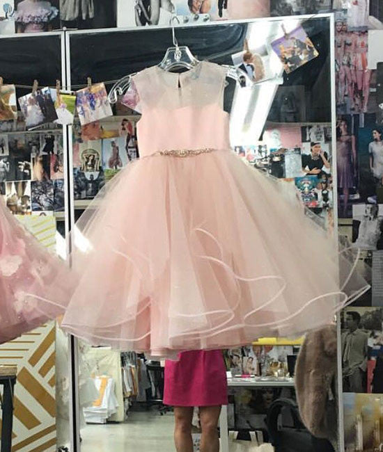 Simple pink short prom dress, cute pink homecoming dress - shdress