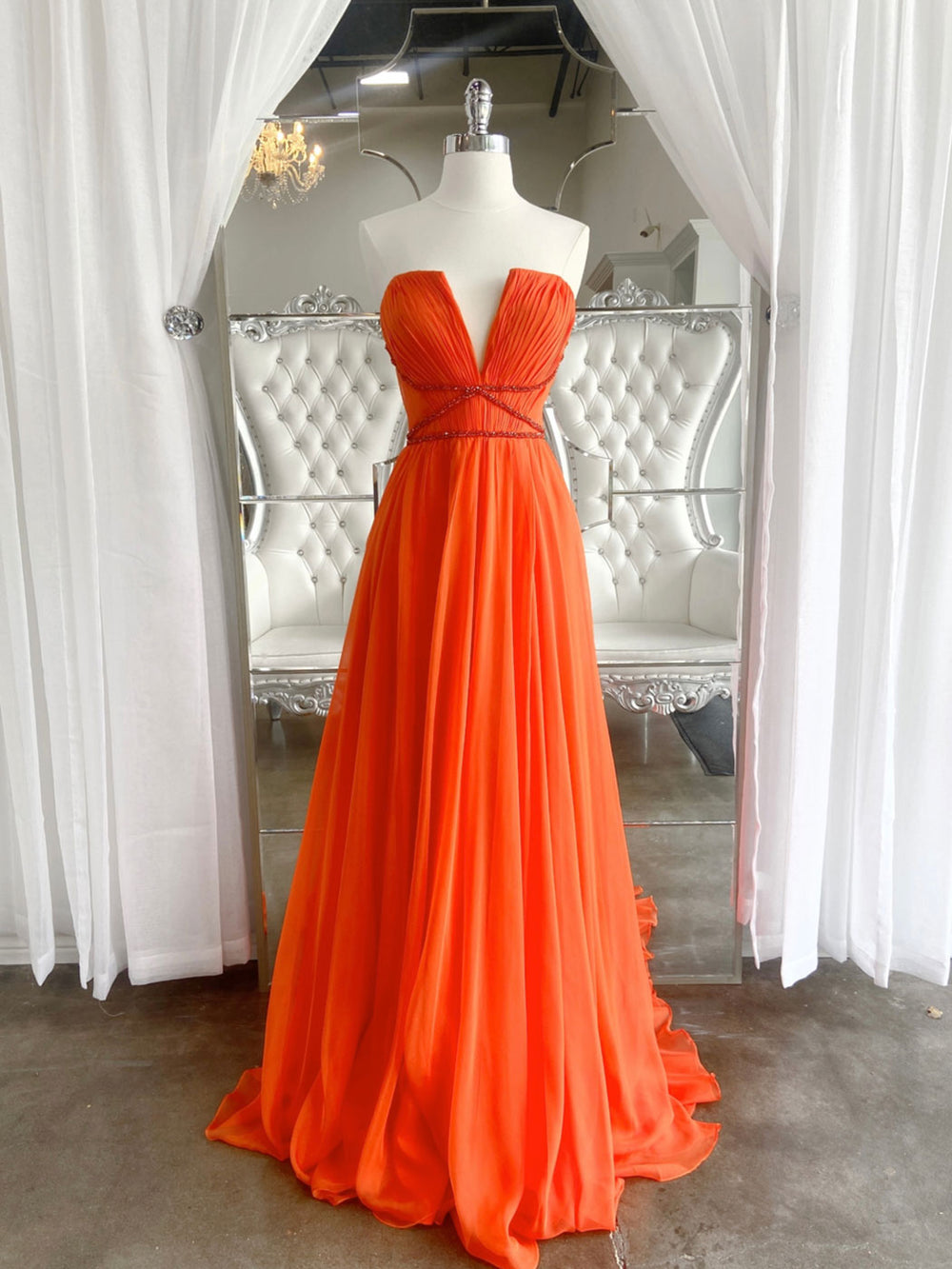white christmas dresses Orange Aline chiffon long prom dress, orange long evening dress shdress white christmas dresses Orange Aline chiffon long prom dress, orange long evening dress shdress
