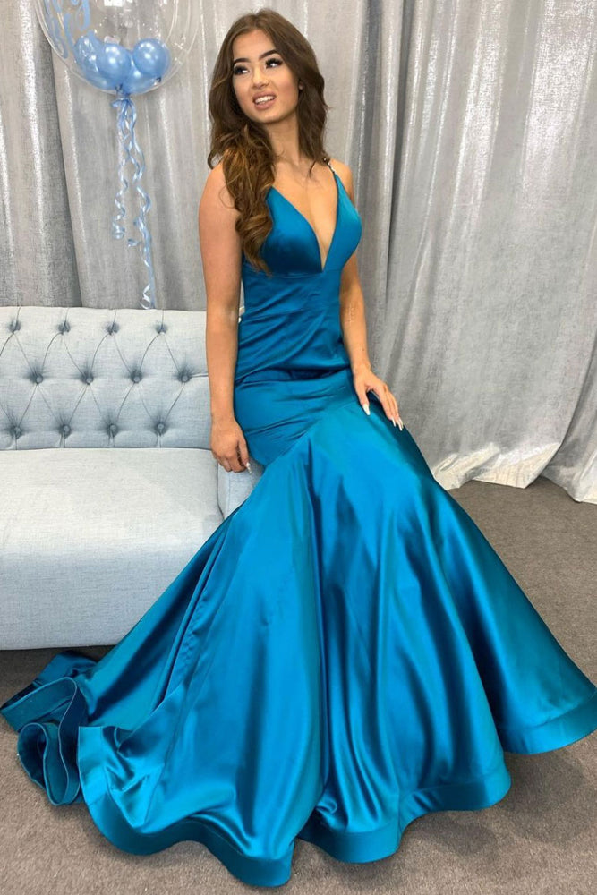 peacock blue prom dress Long Formal with Sleeves Line Style Fabric Julianna Peacock Blue Corset Rhinestone