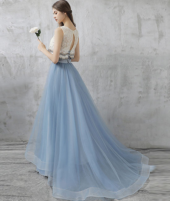 Elegant two pieces tulle long prom dress, tulle homecoming dress shdress Elegant two pieces tulle long prom dress, tulle homecoming dress shdress