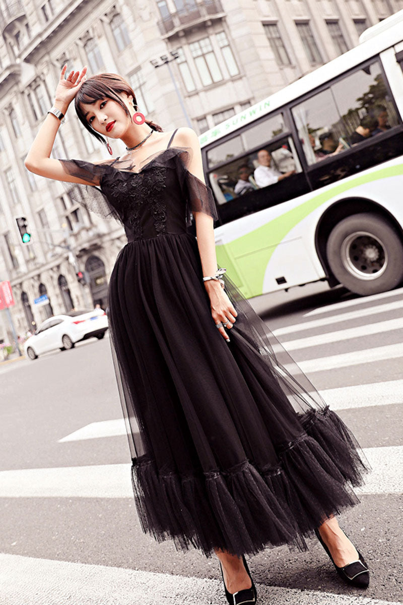 black tea length prom dress Buy Annakoo Sweetheart Beading Tea Length Black Ball Gown Tulle Prom Dress Under 152
